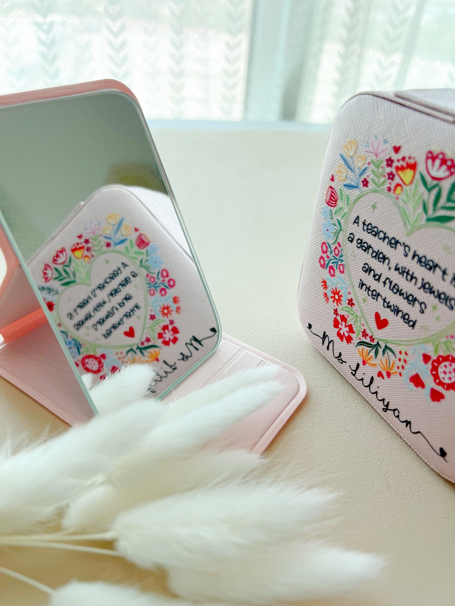 SFArtcreations box Personalized Jewelry Box & Mirror Set