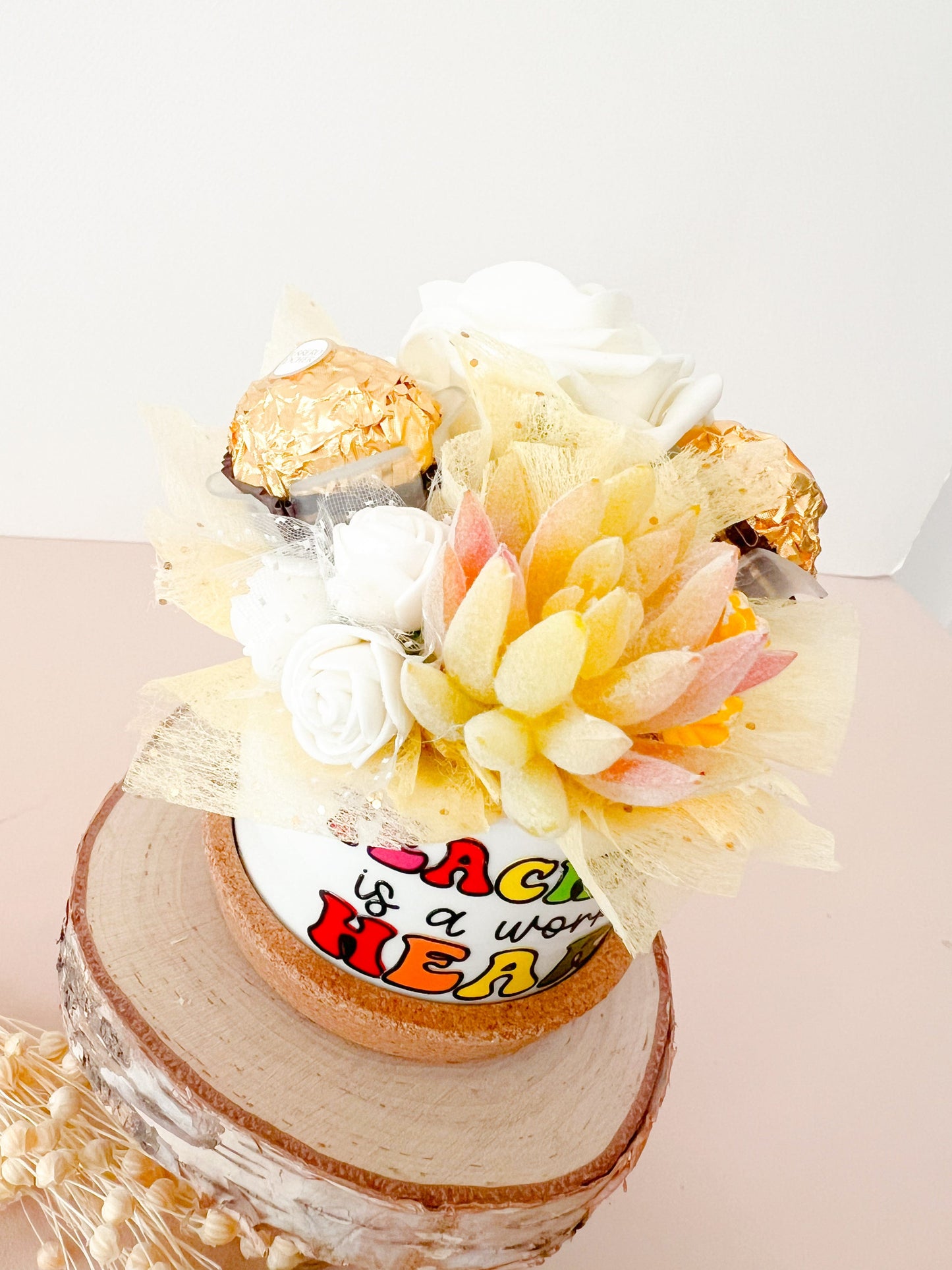 SFArtcreations box Teacher Edible Keep Sake - Mini Chocolate Bouquet (Round)