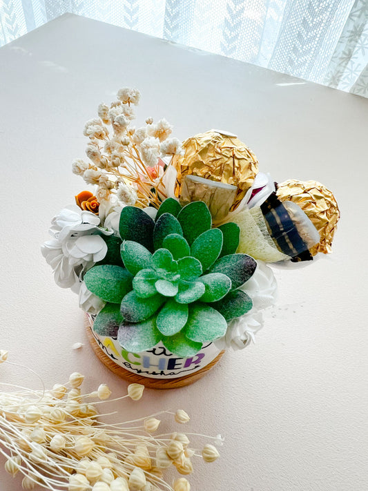 SFArtcreations box Teacher Edible Keep Sake - Mini Chocolate Bouquet (Round)