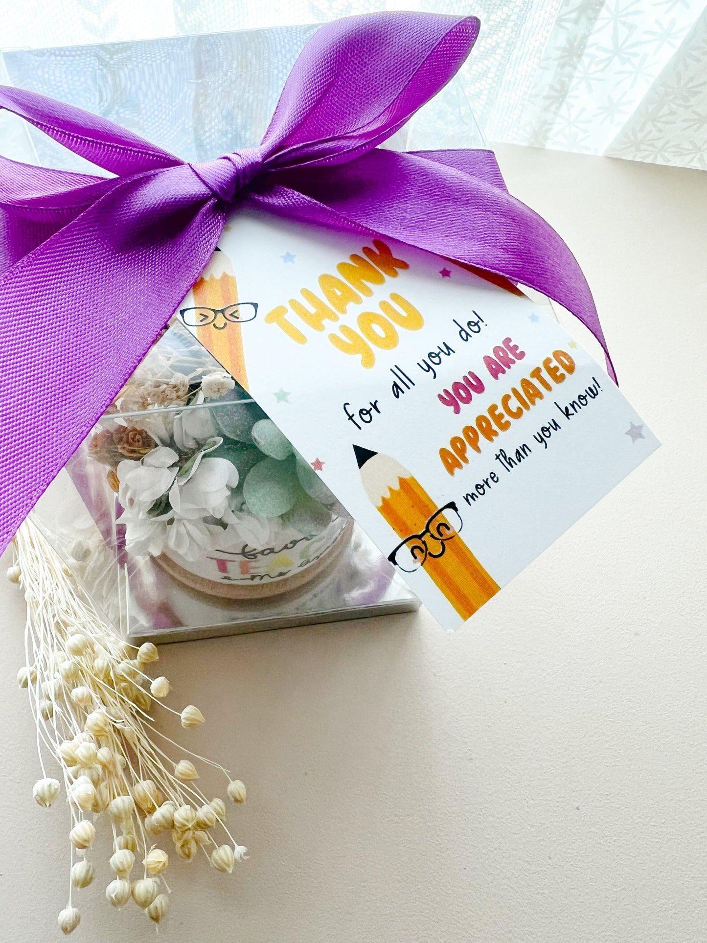 SFArtcreations box Teacher Edible Keep Sake - Mini Chocolate Bouquet (Square Pot)