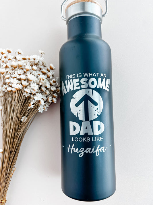 SFArtcreations Drinkware Personalized Bottle with Bamboo Lid - 600 ml