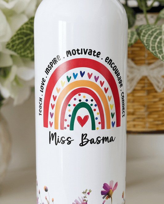 SFArtcreations Drinkware Personalized Teacher Bottle with Metal lid - Best Seller