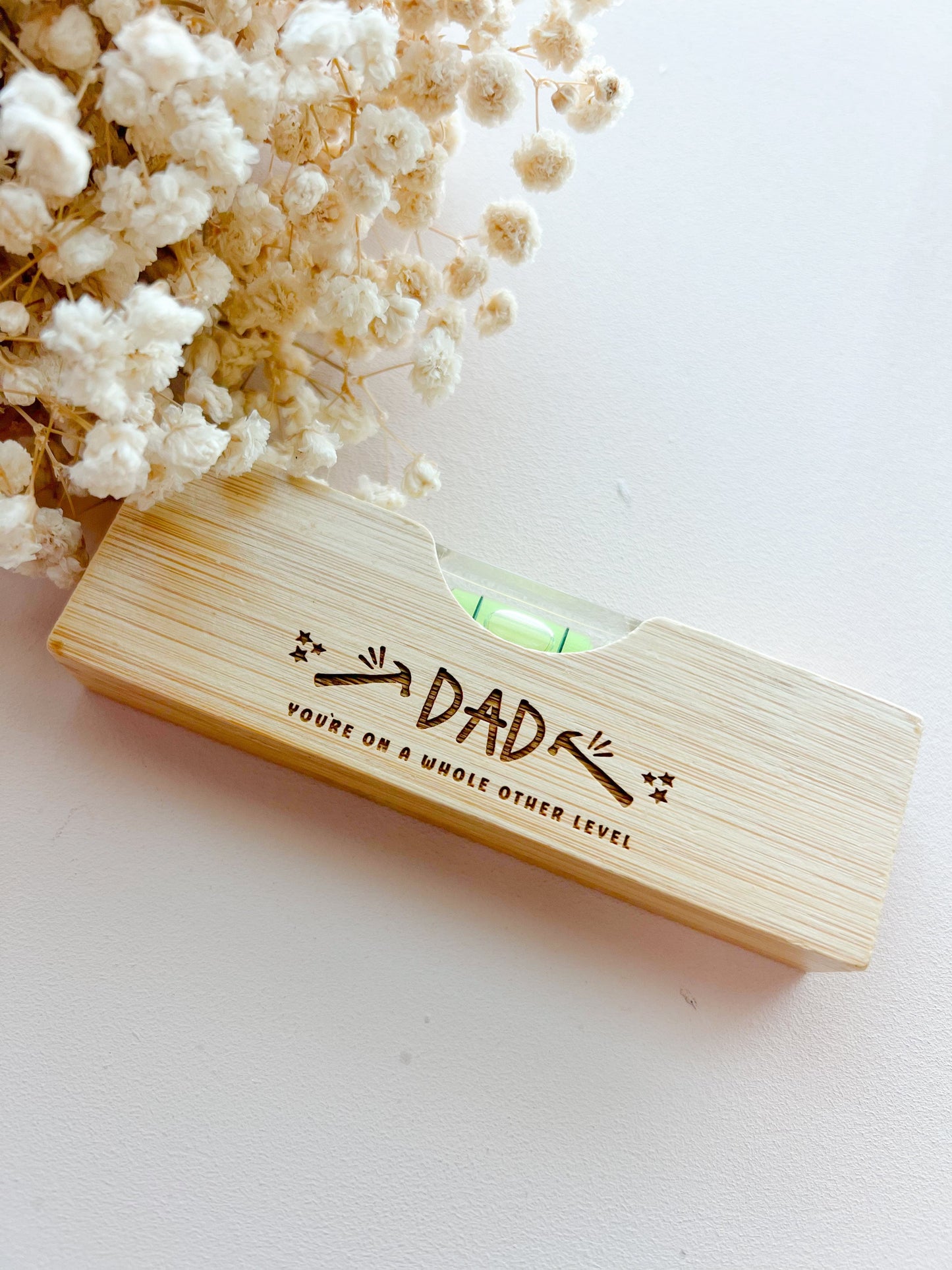 SFArtcreations Father's Day Gift 2 in 1 Personalised Wooden Spirit Level Bottle Opener