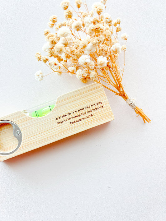 SFArtcreations Father's Day Gift 2 in 1 Personalised Wooden Spirit Level Bottle Opener