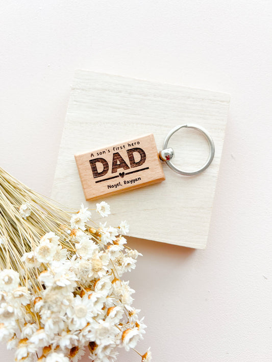 SFArtcreations Father's Day Gift Personalized Wooden Keychain