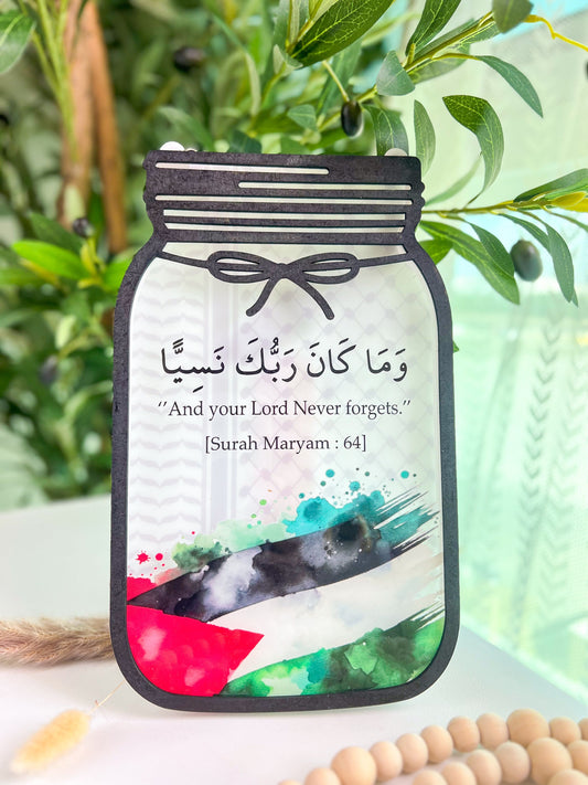 SFArtcreations Sadaqah Jar Large Jar / Sadaqah - Together we RISE (Palestine Flag) SADAQAH JAR (Color Version) - Best Seller