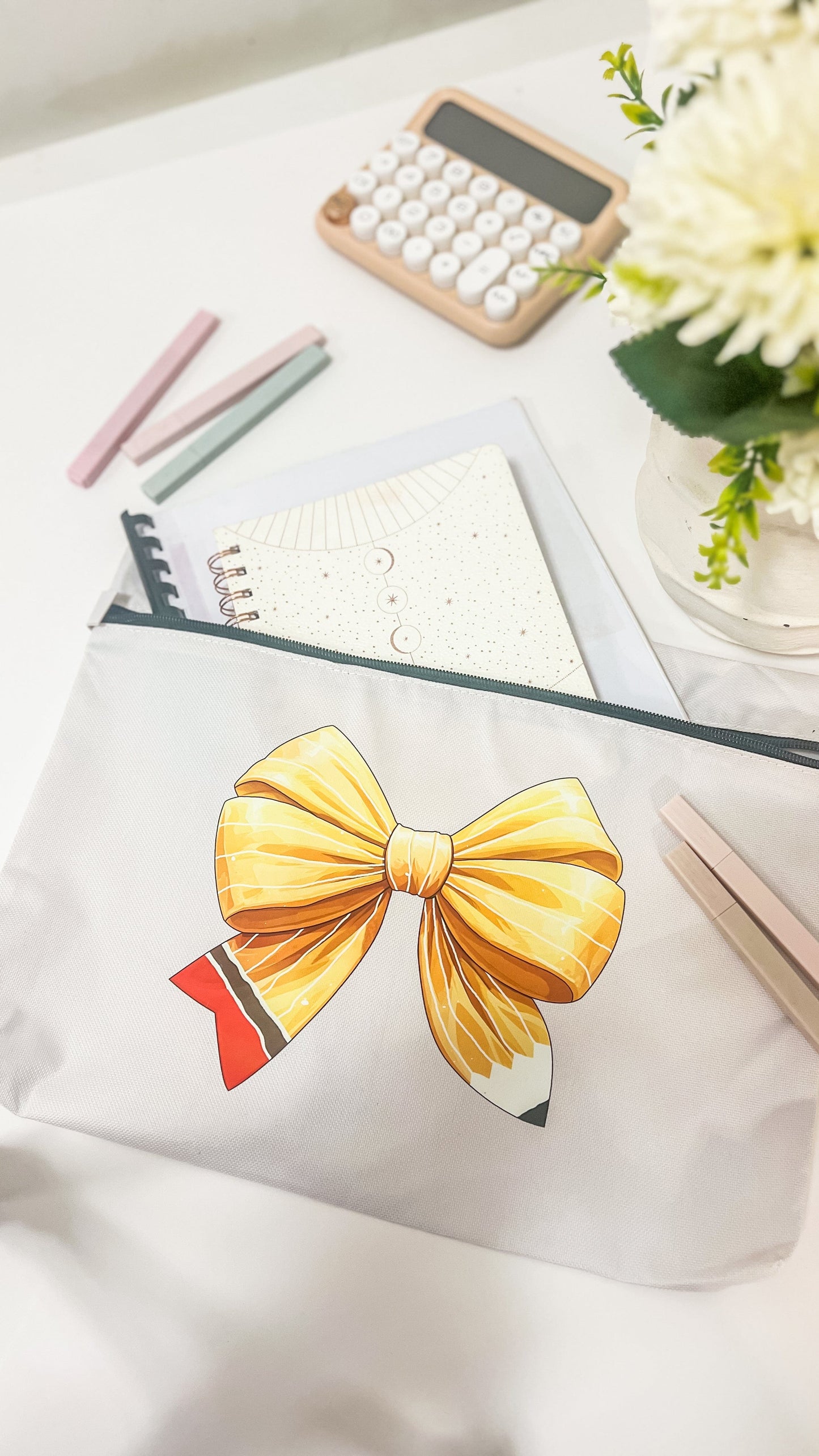 SFArtcreations Stationery Bow 2024 - Personalized Document Folder Bag