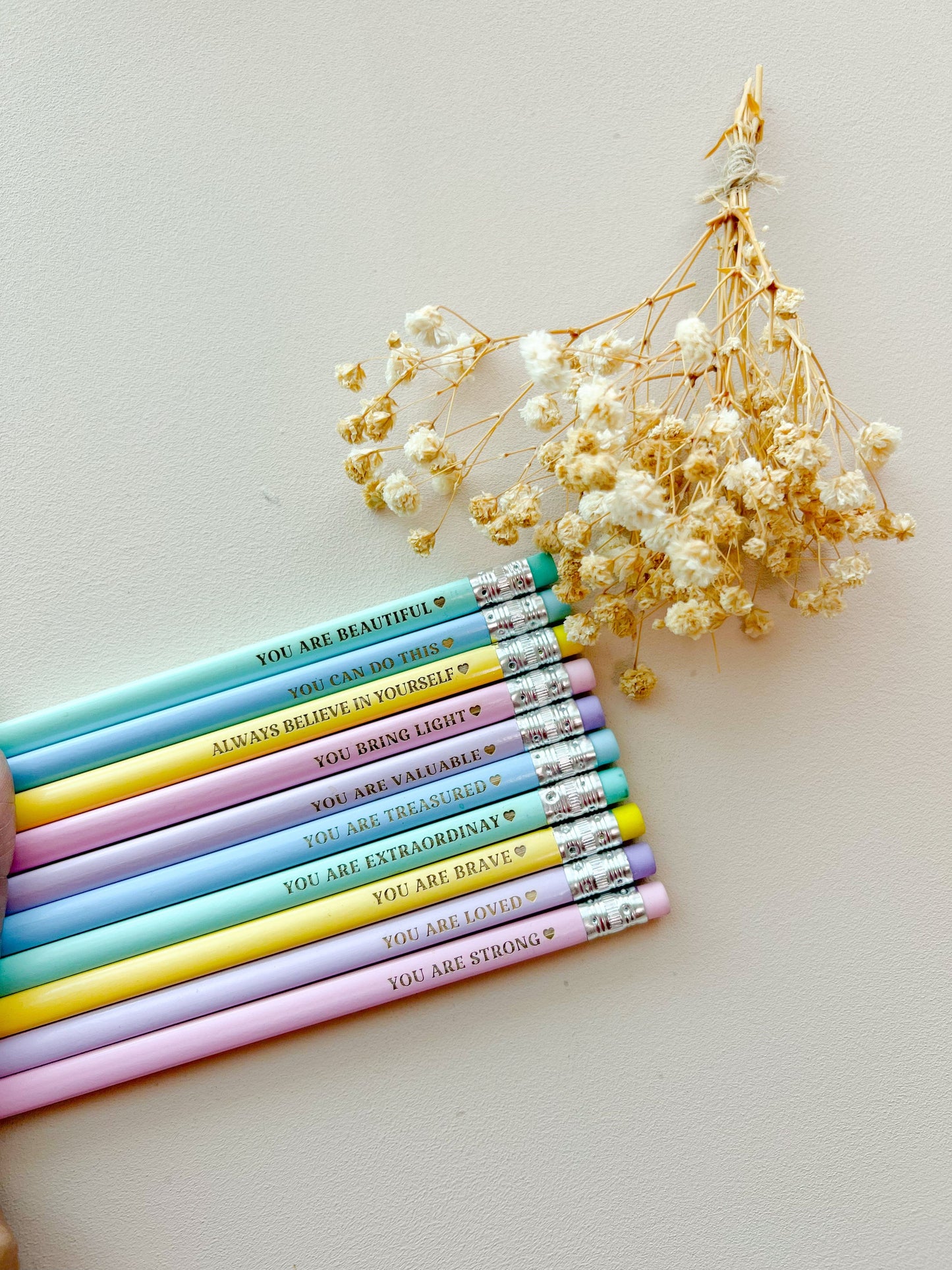 SFArtcreations Stationery Pastel 2024 Personalized Pencil Set