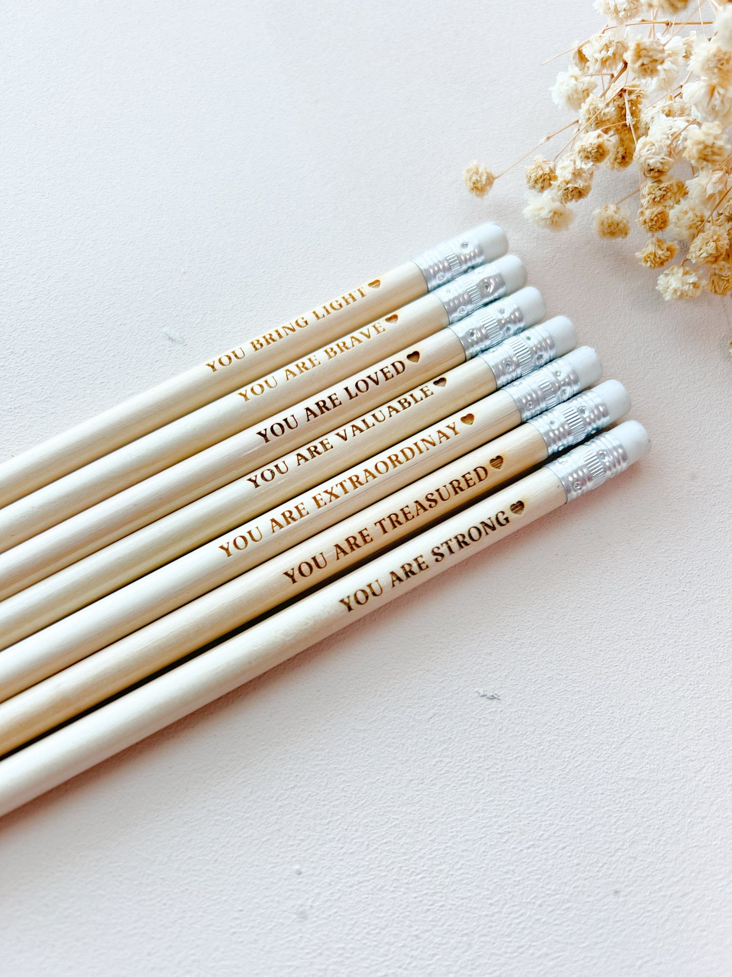 SFArtcreations Stationery Nude Wood 2024 Personalized Pencil Set