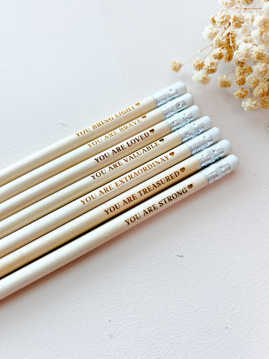 SFArtcreations Stationery Nude Wood 2024 Personalized Pencil Set
