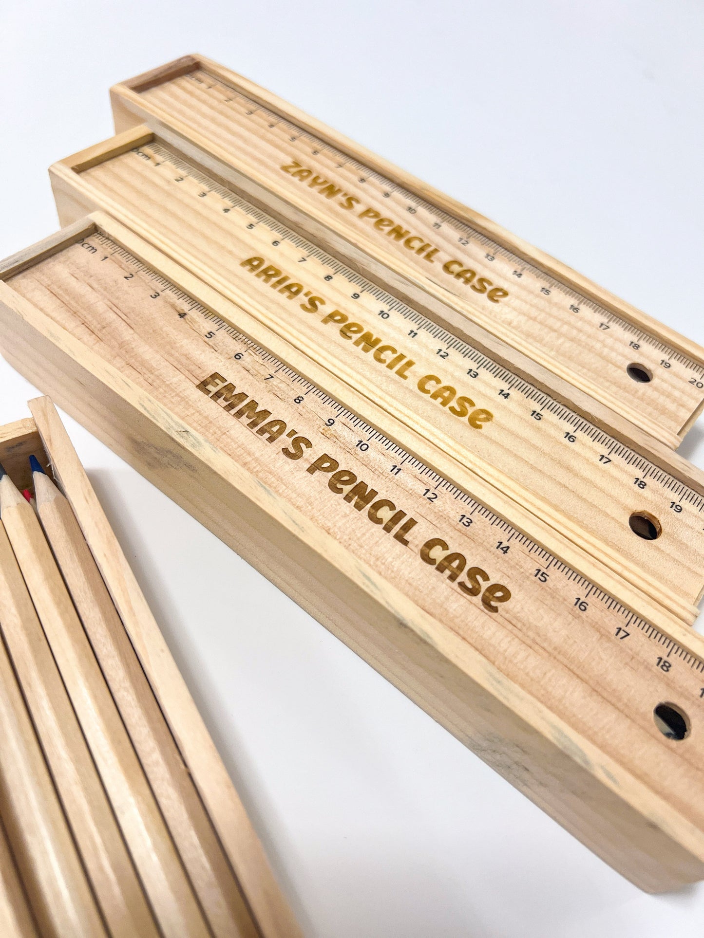 SFArtcreations Stationery Engraved (Name on top of the box) Colored Pencils Set with Wooden Box