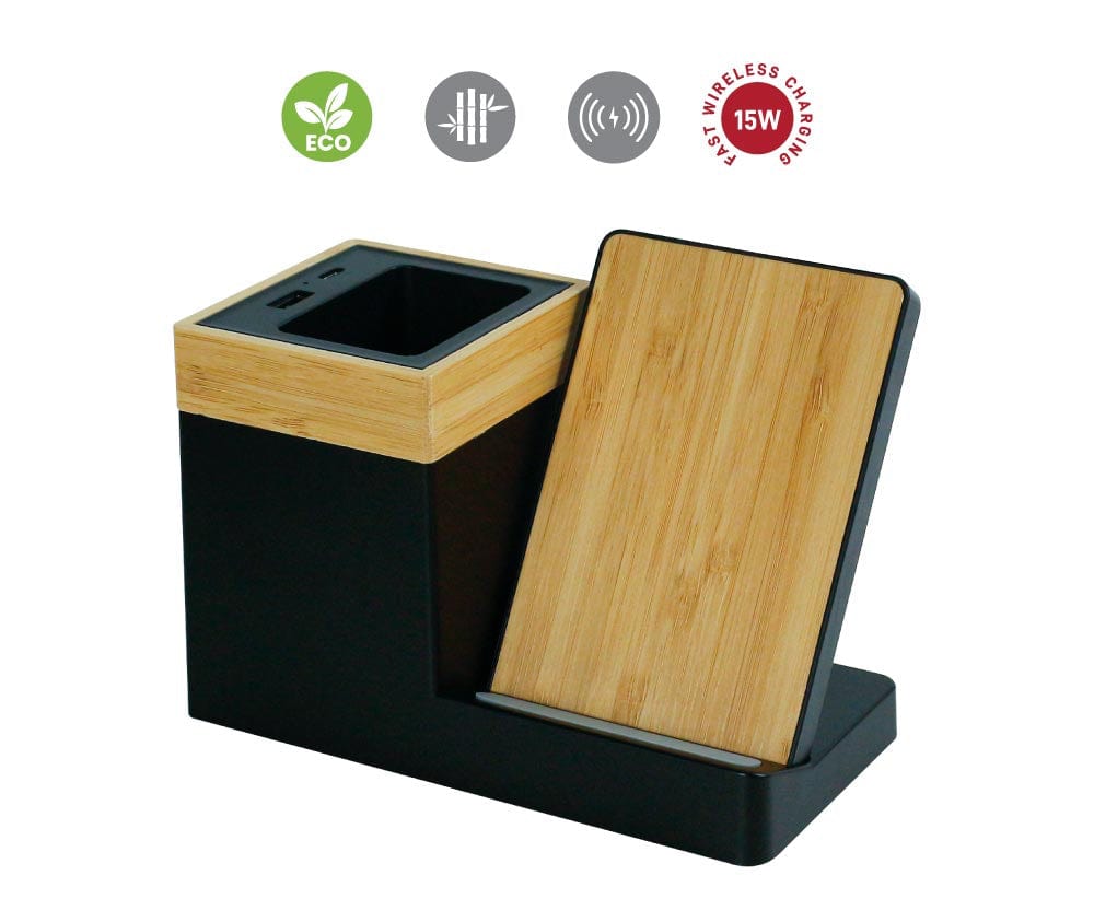 SFArtcreations Stationery Desktop Pen Holder with 15W Wireless Charger