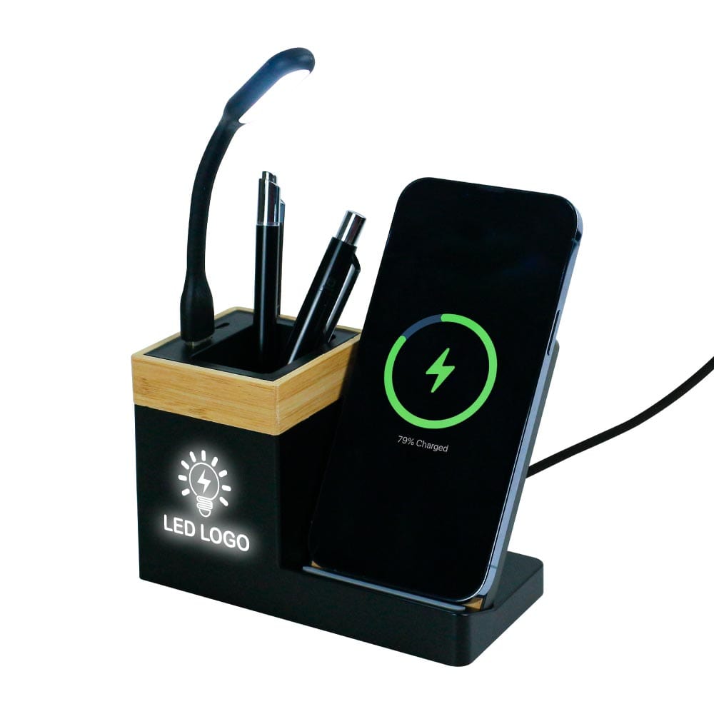 SFArtcreations Stationery Desktop Pen Holder with 15W Wireless Charger