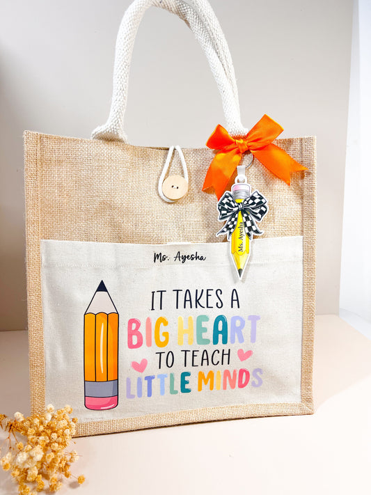 SFArtcreations teacher Gift Medium Jute Bag - Self Care Gift Hamper for her