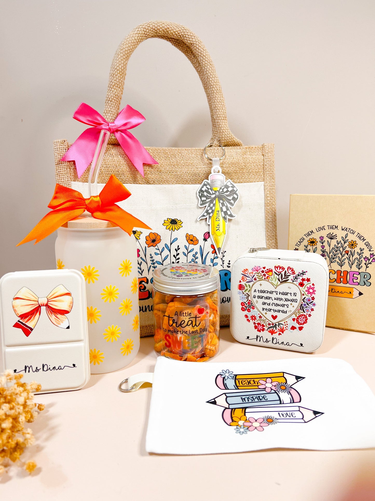 SFArtcreations teacher Gift Small Jute Bag - Gift Hamper for her