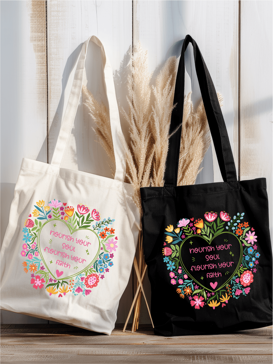SFArtcreations Teacher's Bag White Tote Nourish your Soul - Tote Bag