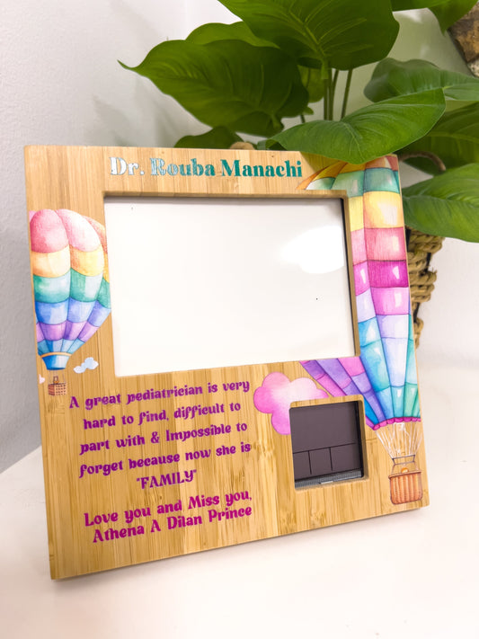 SFArtcreations Wall Frame Bamboo Frame with Clock - Personalized