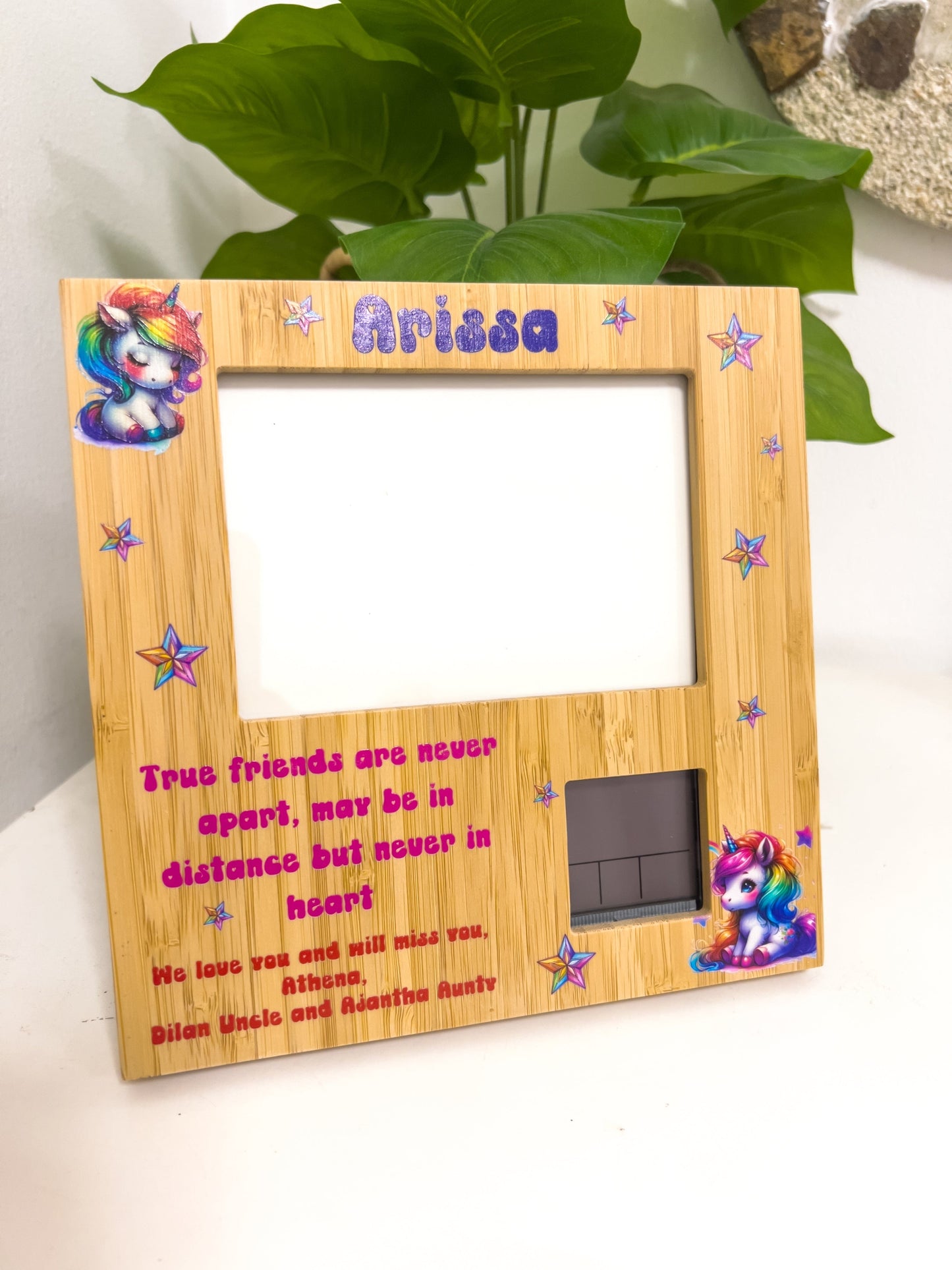 SFArtcreations Wall Frame Bamboo Frame with Clock - Personalized