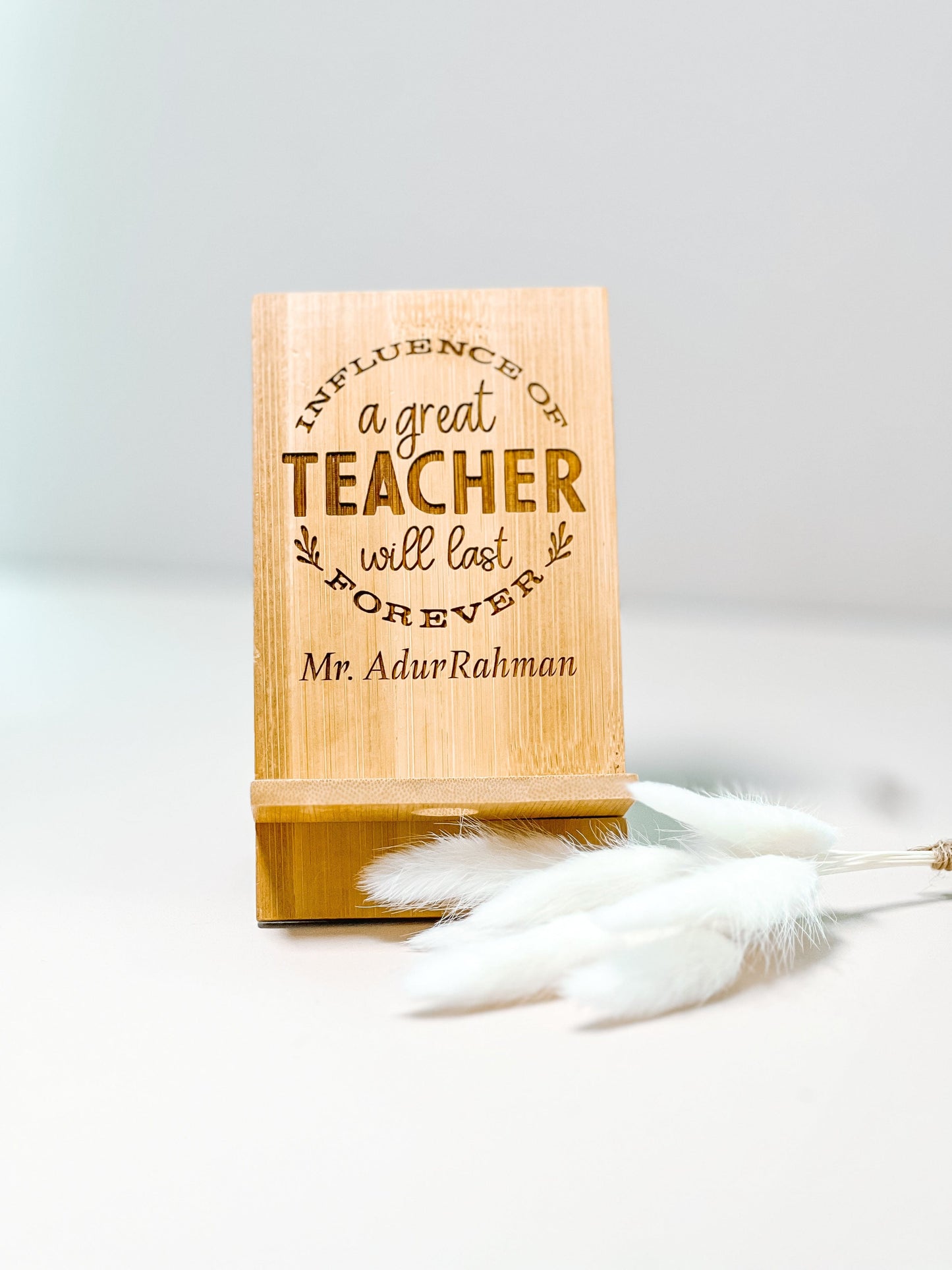 SFArtcreations Wooden mobile stand Personalized Teacher Mobile Stand