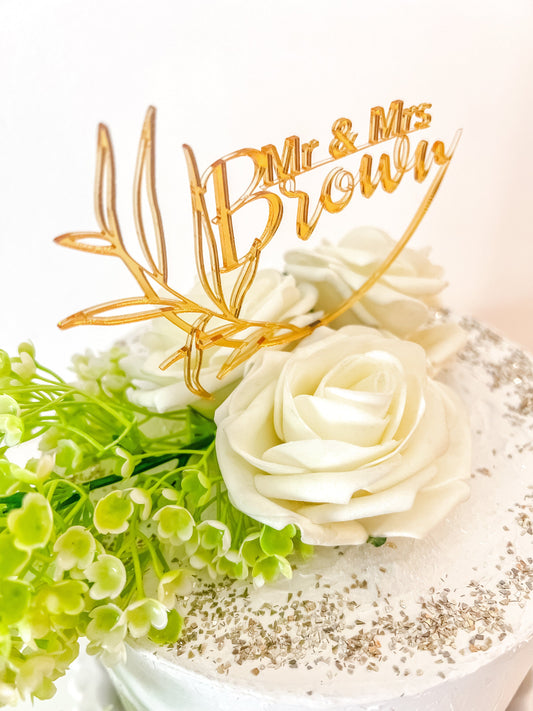 SFArtcreations Acrylic Cake Topper Acrylic (Mirror Gold/Rose Gold/Silver) Cake Topper - Personalized