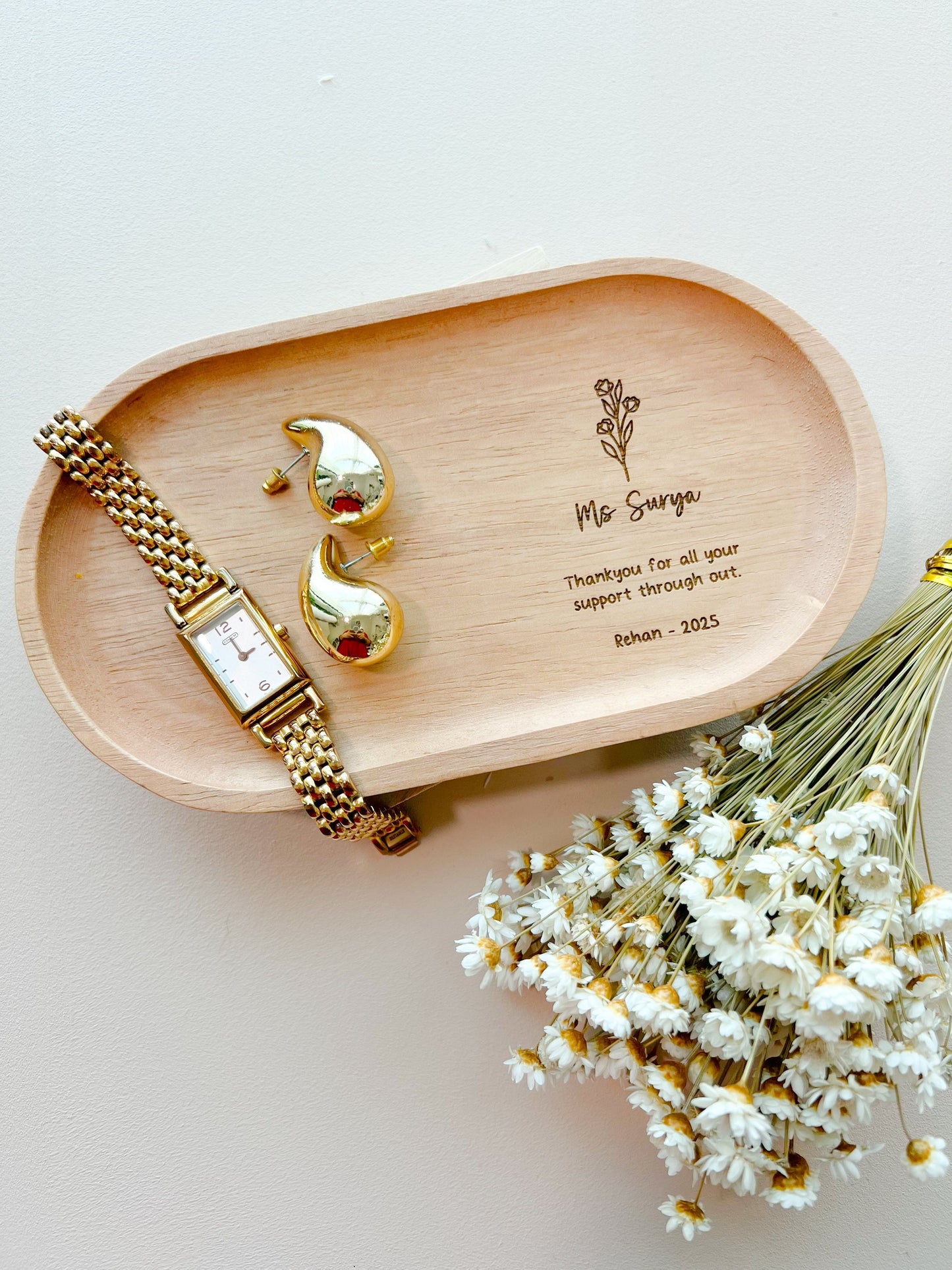 SFArtcreations box Custom Beech Wood Tray with Your Word