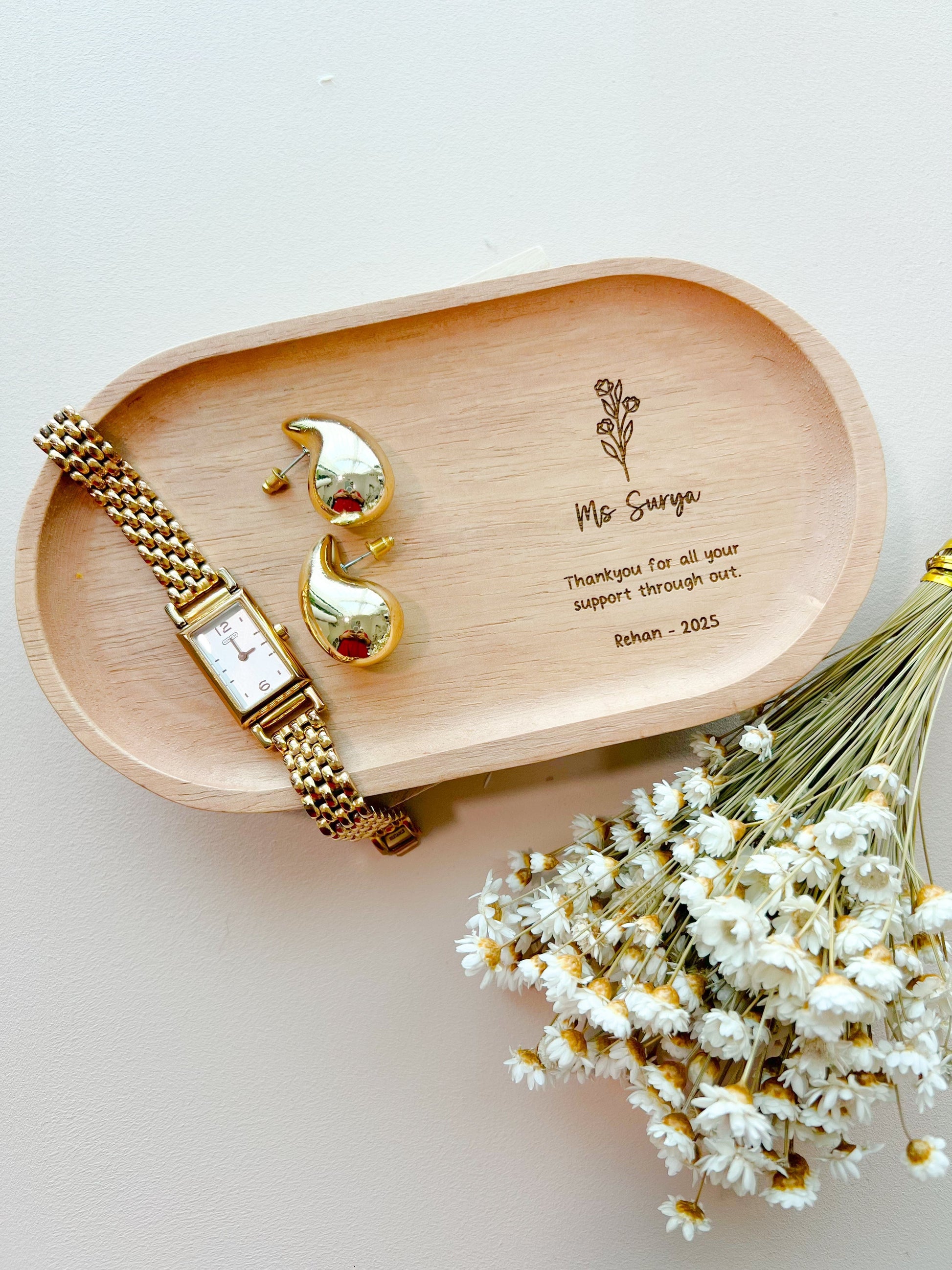 SFArtcreations box Custom Beech Wood Tray with Your Word