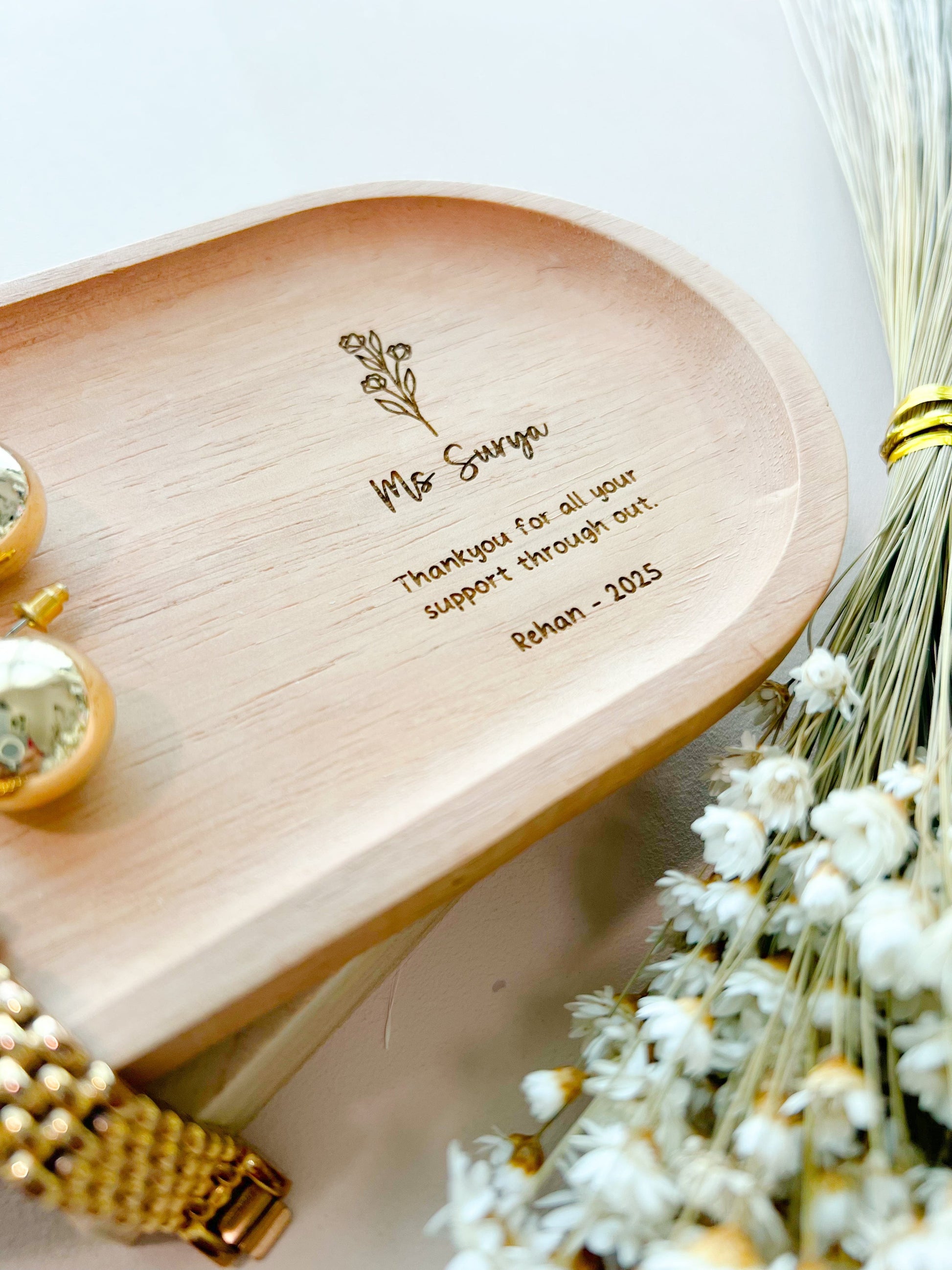 SFArtcreations box Custom Beech Wood Tray with Your Word