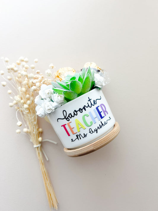 SFArtcreations box favourite TEACHER Teacher Edible Keep Sake - Mini Chocolate Bouquet (Round)