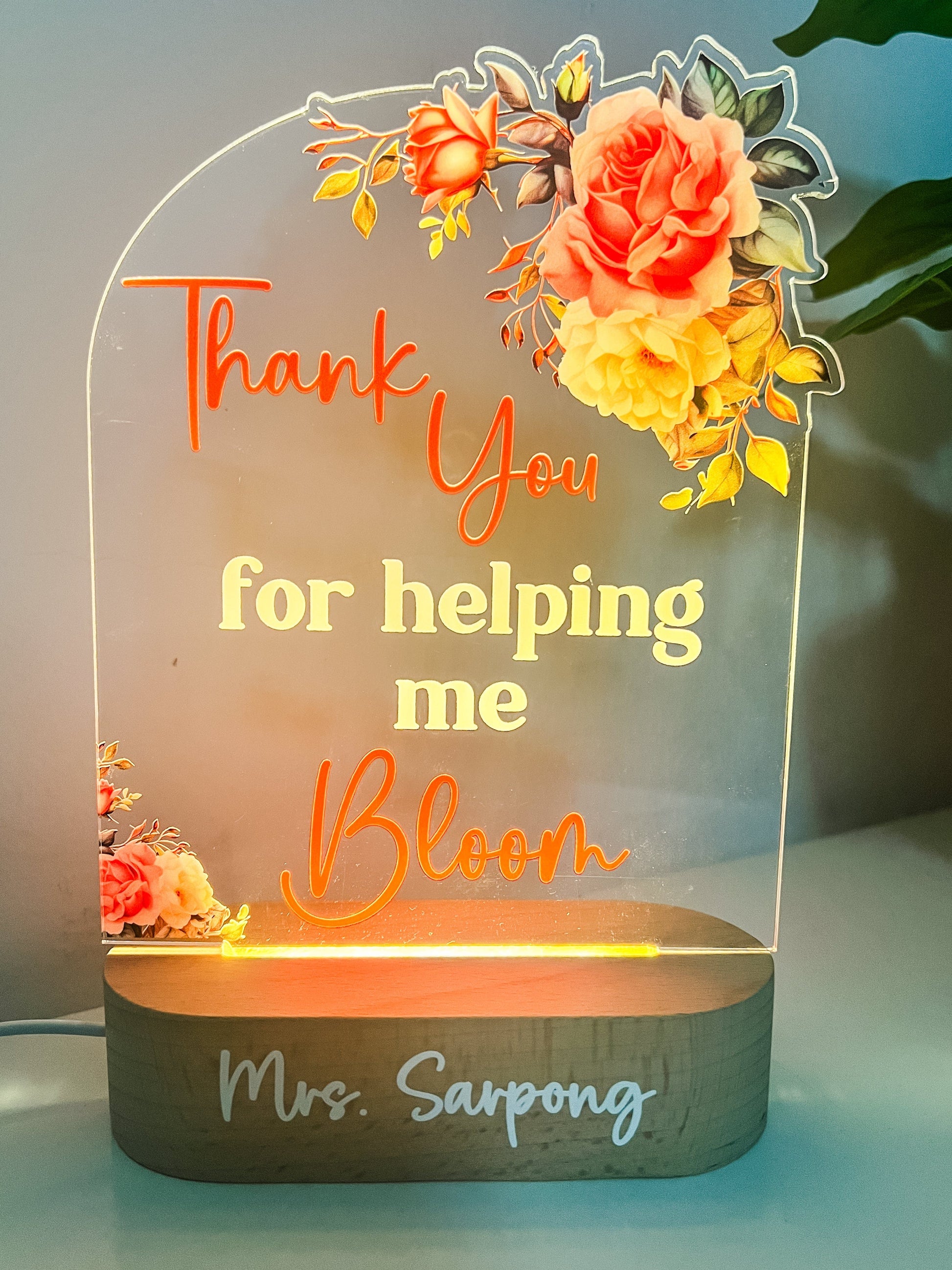 SFArtcreations Decor 2024 - Personalized Gift for Principal - LED Lamp