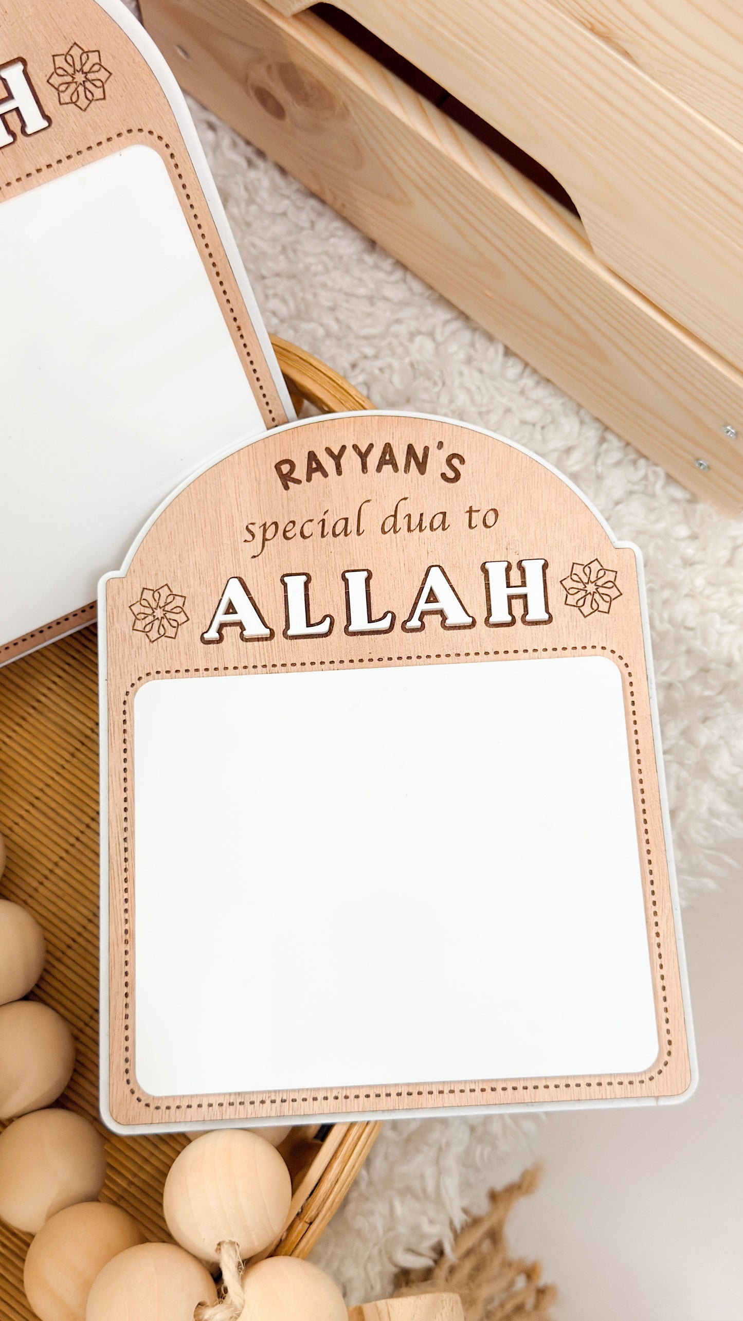 SFArtcreations Decor My Dua to Allah Dry Erase Reusable Plaque - Personalized