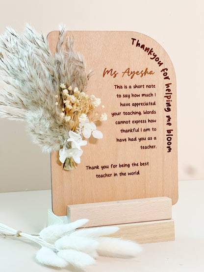 SFArtcreations Decor Thankyou Plaque for Teacher