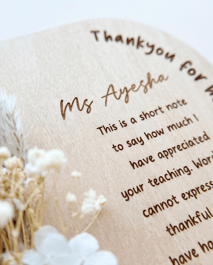 SFArtcreations Decor Thankyou Plaque for Teacher