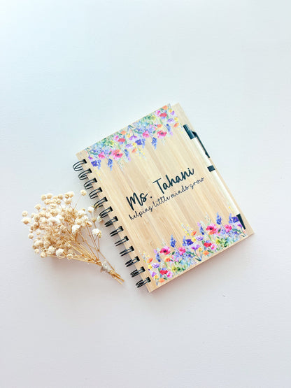 SFArtcreations diary Personalized A5 Bamboo Notebook / Diary / Journal Book