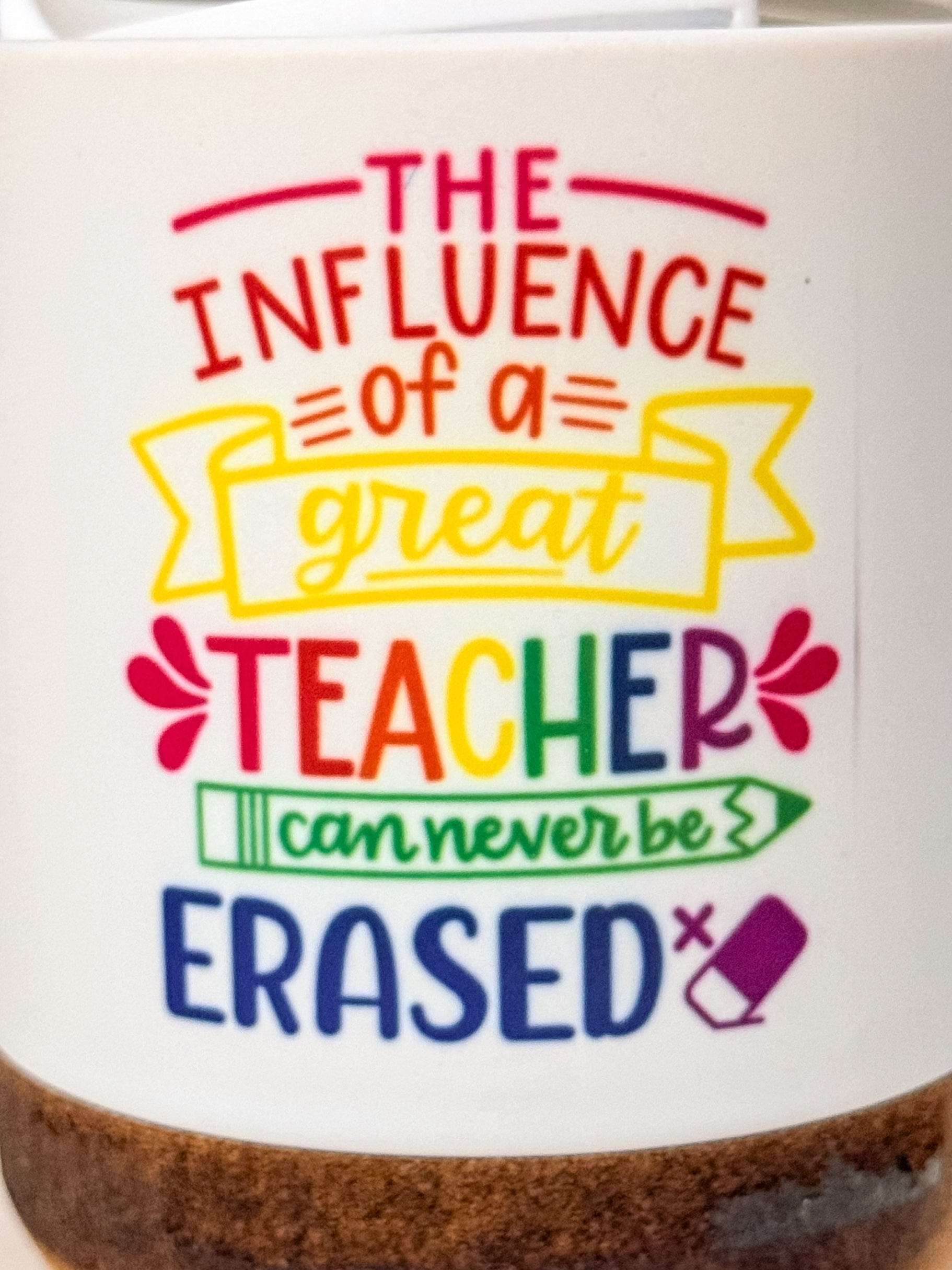 SFArtcreations Drinkware Personalized Cork Base Ceramic Mug with Lid, 120z (Copy)