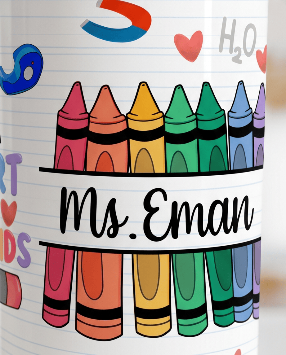 SFArtcreations Drinkware Personalized Skinny Tumbler - 20oz with Teacher's name (Pencil)