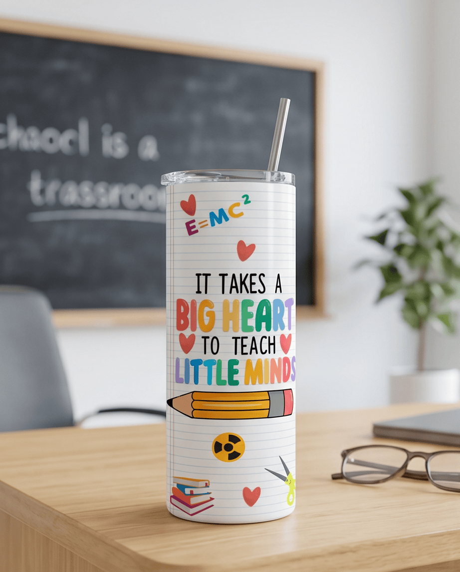 SFArtcreations Drinkware Personalized Skinny Tumbler - 20oz with Teacher's name (Pencil)