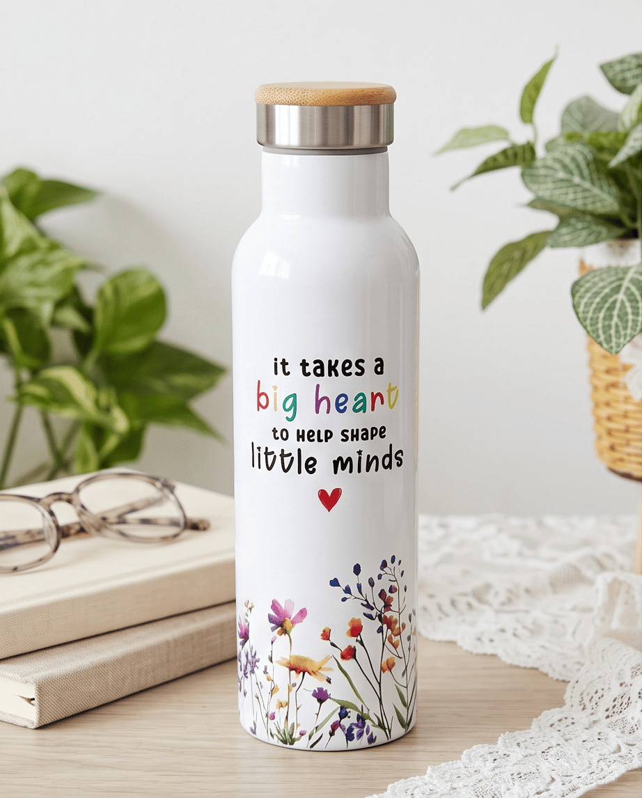 SFArtcreations Drinkware Personalized Teacher Bottle with Metal lid - Best Seller