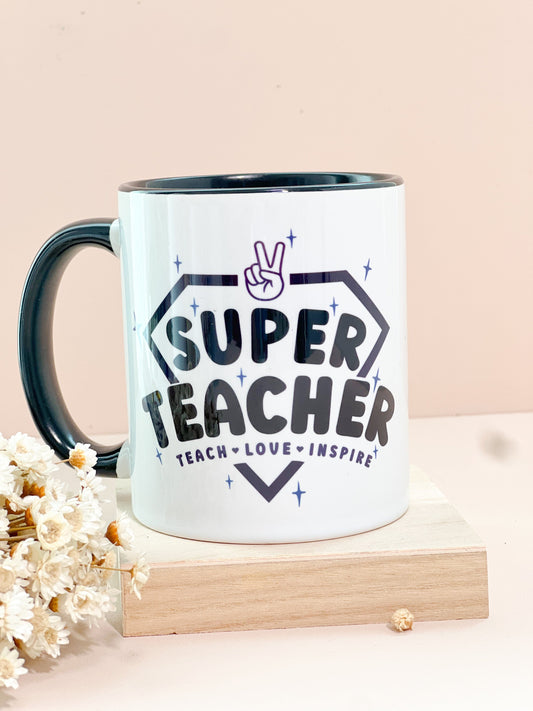SFArtcreations Drinkware Super Teacher Personalized Teacher - Ceramic Mug, 110z