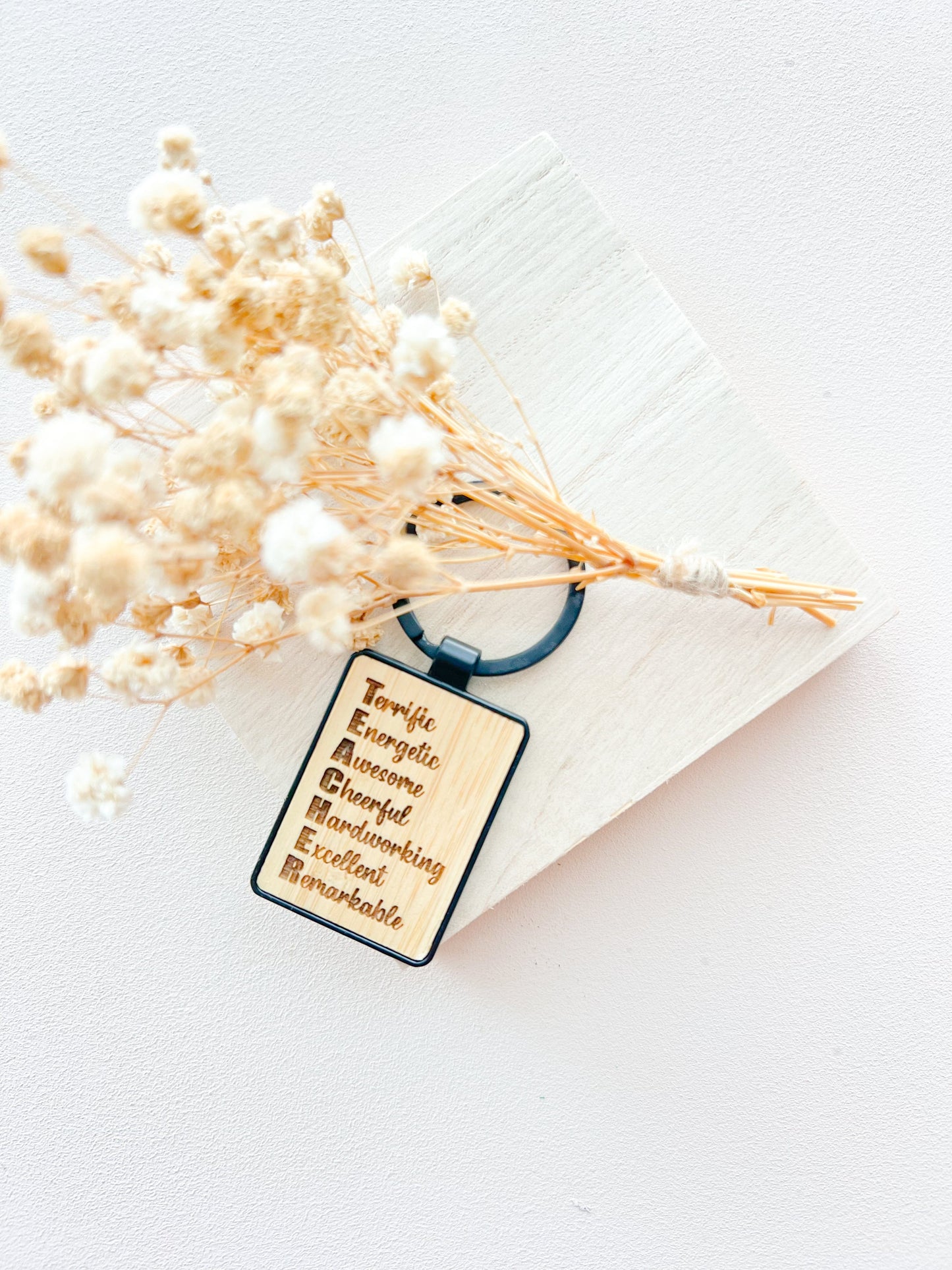 SFArtcreations Father's Day Gift Wooden with Black Frame (Single Side Engrave) Personalized Wooden Keychain