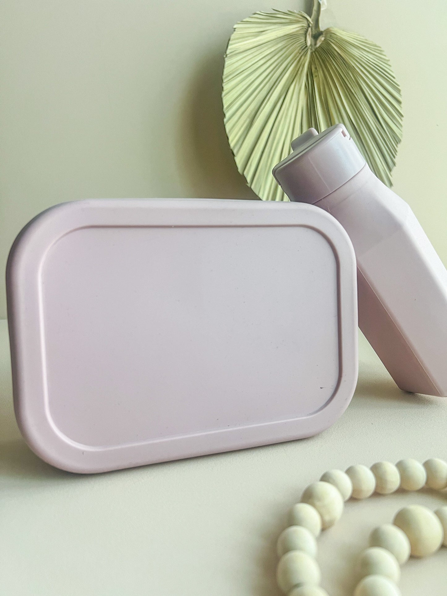 SFArtcreations  lunch box Mauve SILICONE BENTO SET - LUNCH BOX & BOTTLE