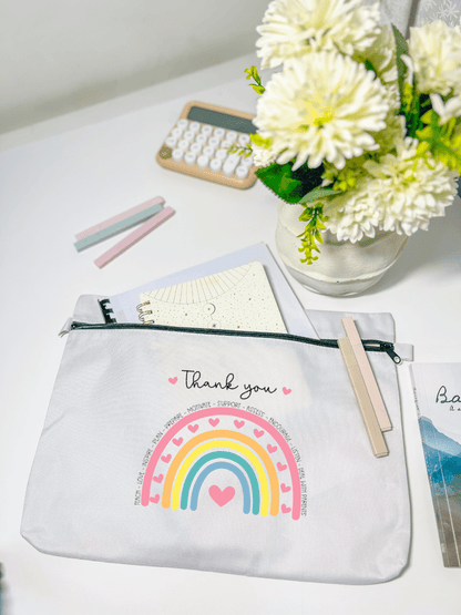 SFArtcreations  Stationery Pastel Rainbow 2024 - Personalized Document Folder Bag