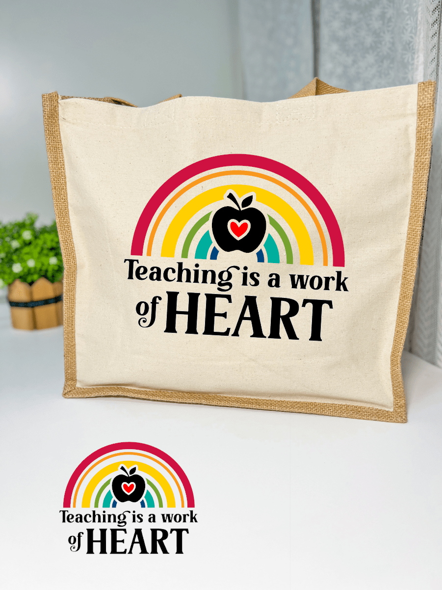 SFArtcreations Teacher's Bag Colorful Rainbow 2024 - Teacher's Personalized Bag Large