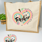 SFArtcreations Teacher's Bag Pastel Apple 2024 - Teacher's Personalized Bag Large