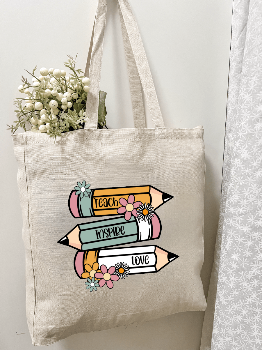 SFArtcreations Teacher's Bag Teach Inspire Love 2024 - Teacher's Personalized Classic Tote Bag