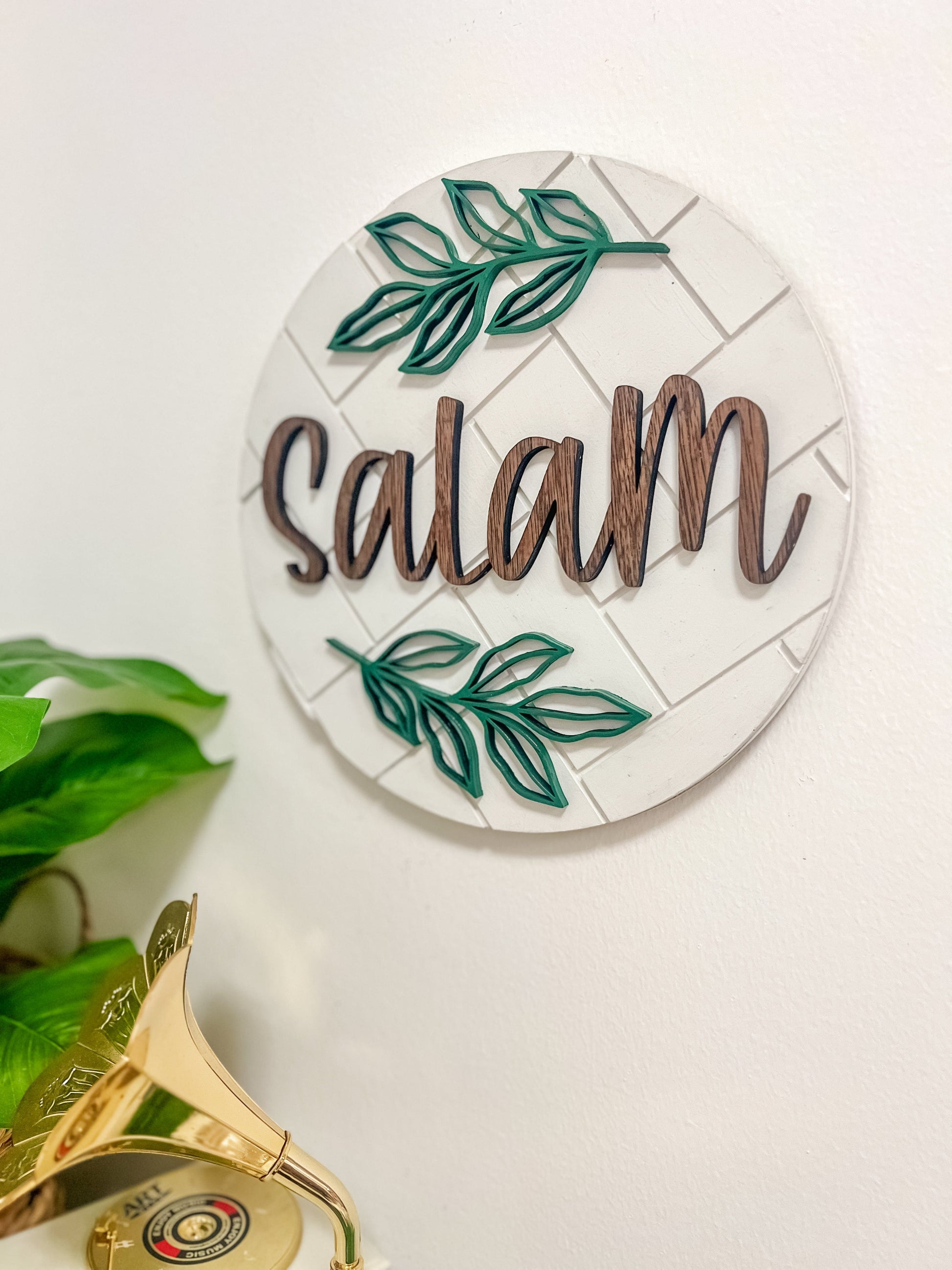 SFArtcreations wall decor Salaam Wall Sign