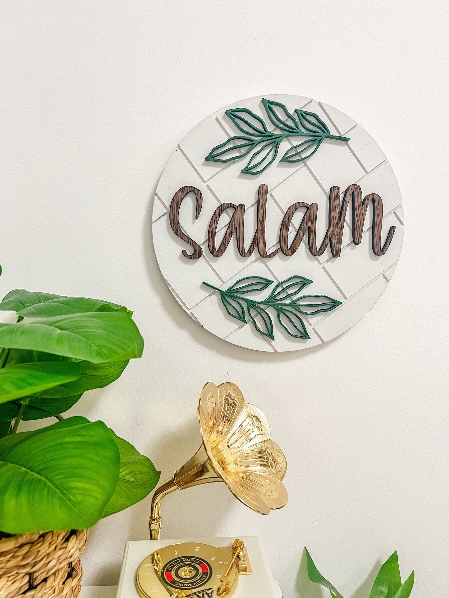 SFArtcreations wall decor Salaam Wall Sign