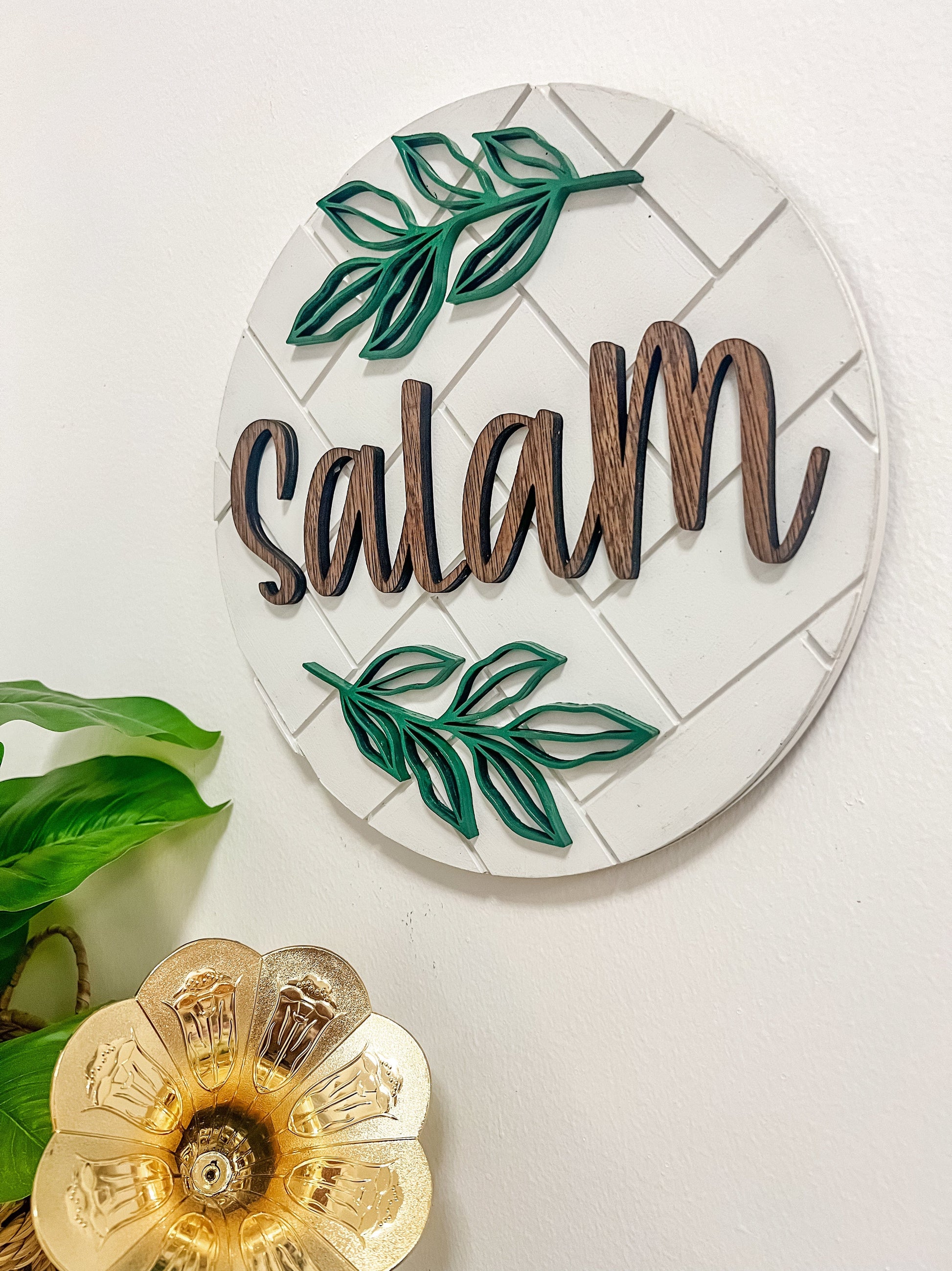 SFArtcreations wall decor Salaam Wall Sign