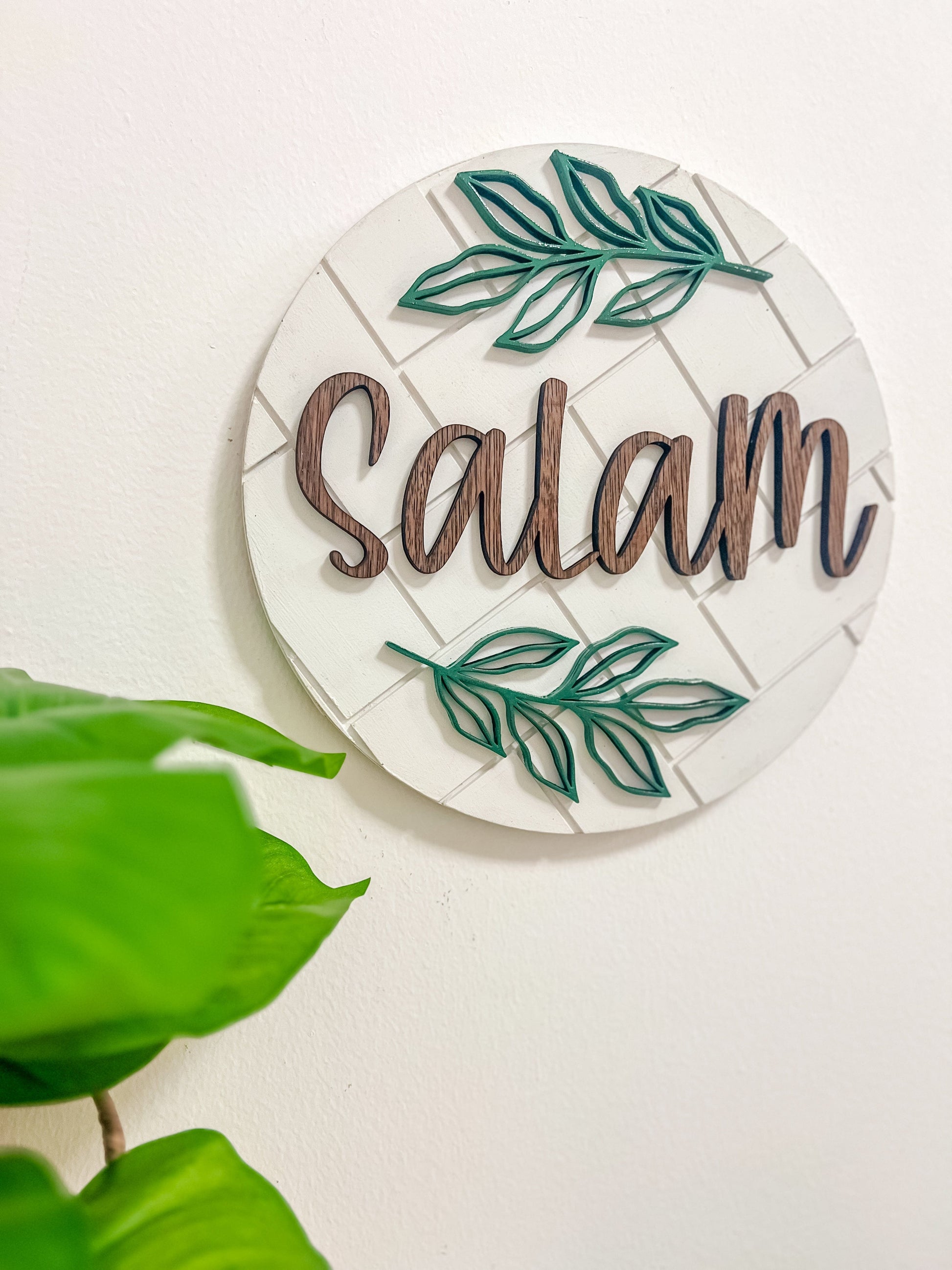 SFArtcreations wall decor Salaam Wall Sign