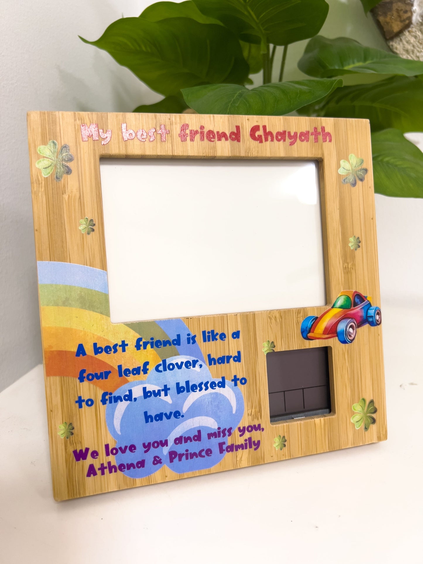 SFArtcreations Wall Frame Bamboo Frame with Clock -  Personalized