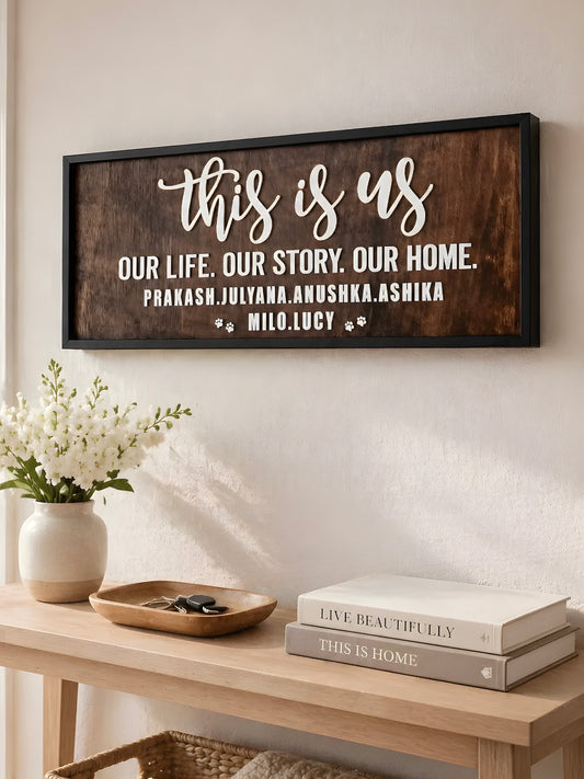 SFArtcreations Wall Frame This is Us  - Customized Wall Sign - Best Seller